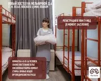 Кровать в общем 6-местном номере для мужчин. Хостел Хостел Мэрибель на Мельничной Санкт-Петербург