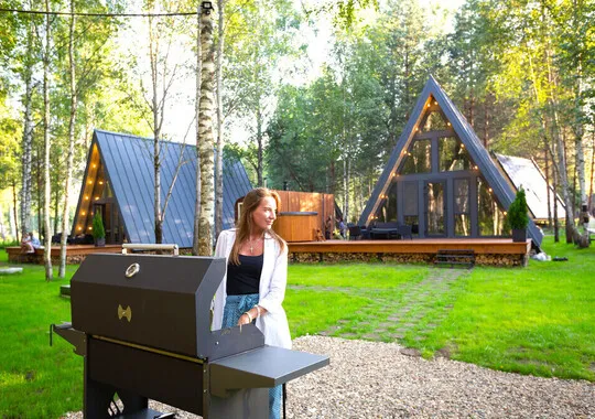 База отдыха База отдыха Les Holidays A-Frame №1 деревня Красный Огорок без звезд новый объект Забронируй по своей цене!