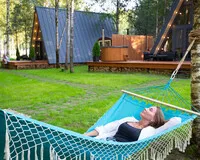 Дом/коттедж 2 спальни База отдыха База отдыха Les Holidays A-Frame №3 деревня Красный Огорок новый объект 5% скидка по промокоду!