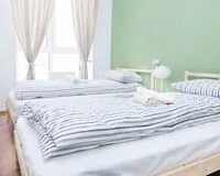 Двухместный номер с 2 кроватями, общим душем и туалетом Хостел Хостел 9вять Домодедово Домодедово без звезд 5% скидка по промокоду!